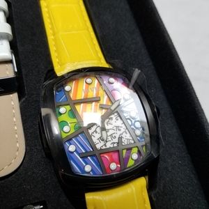 Famed Artist Britto Invicta Limited Edition WATCH with five leather bands